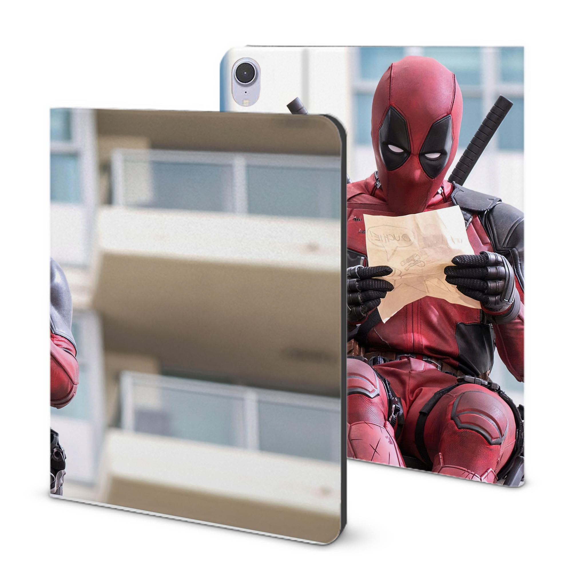 （画像用） Deadpool デッドプール IPad ケース ブック型 PUレザー TPU 耐衝撃 軽量 薄型 ペン収納なし 全面保護 IPad 各モデル対応